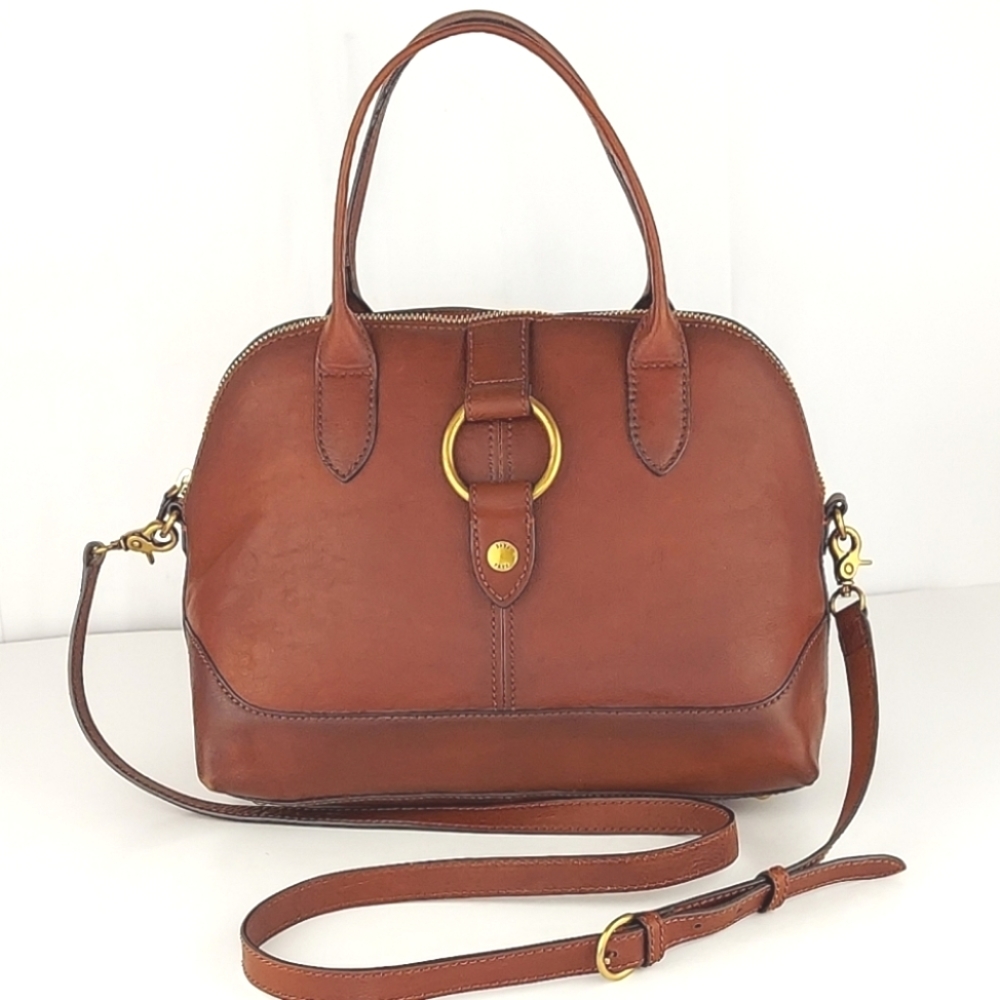 Frye Oxblood Leather Ring Shoulder Bag